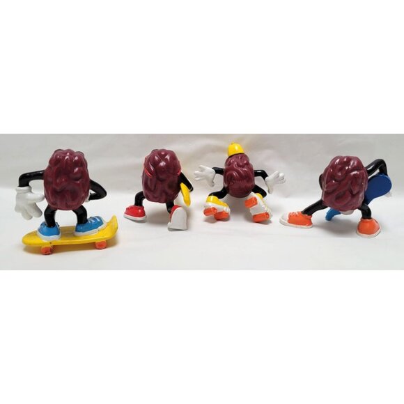 Lot of 4 Vintage California Raisins PVC Figures Skateboard Surf Guitar Skate - Picture 3 of 6